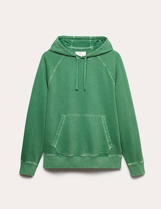 Hoodie aus reiner Baumwolle in St&uuml;ckf&auml;rbung