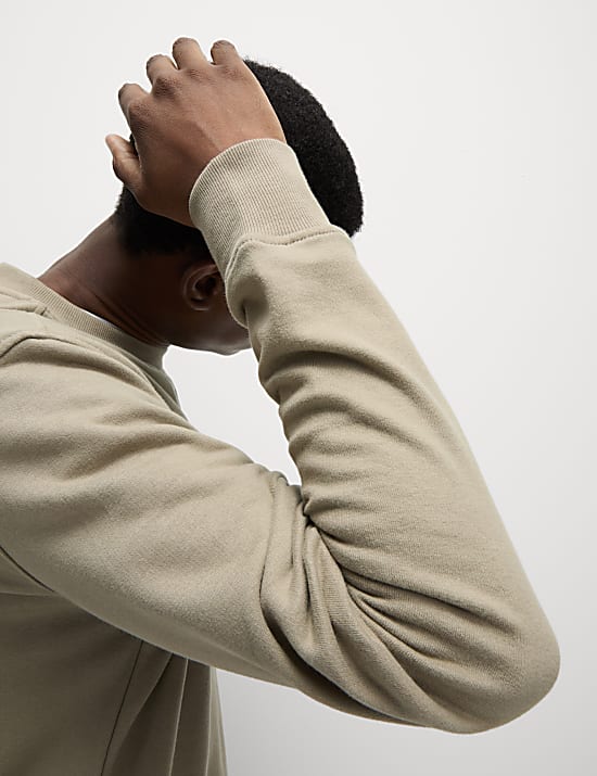 Pure Cotton Crew Neck Sweatshirt