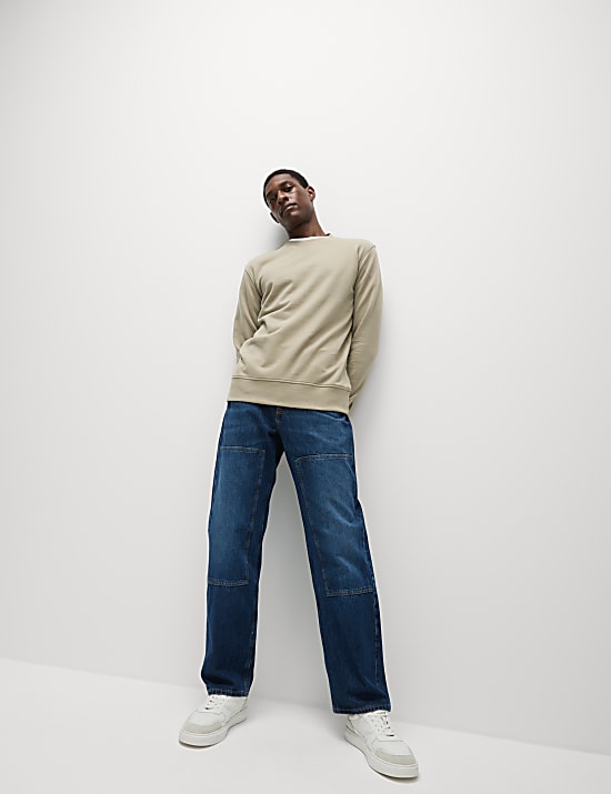 Pure Cotton Crew Neck Sweatshirt