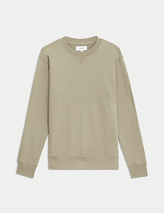 Pure Cotton Crew Neck Sweatshirt
