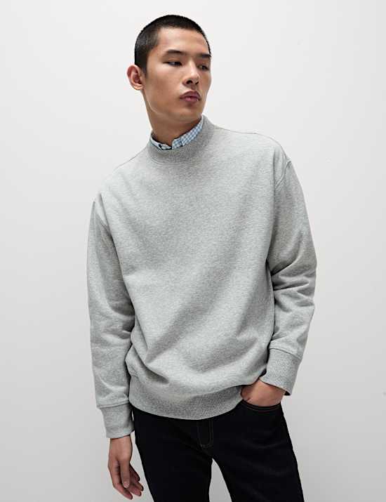 Oversized Cotton Rich Crew Neck Sweatshirt