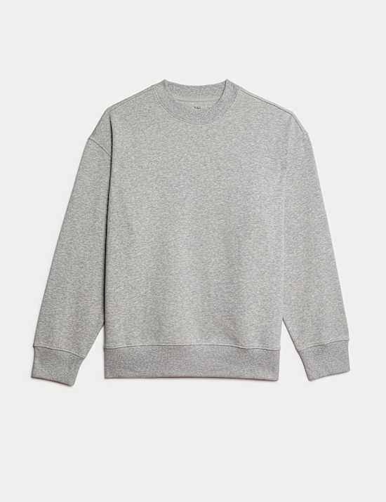 Oversized Cotton Rich Crew Neck Sweatshirt