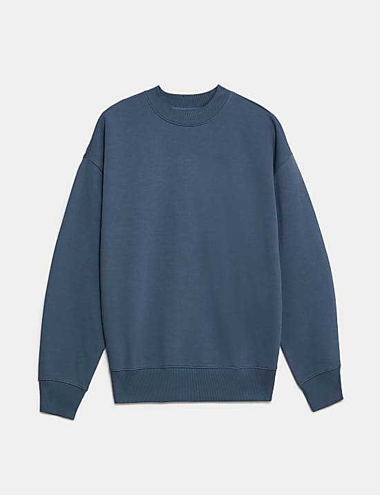 Sweatshirt in &Uuml;bergr&ouml;&szlig;e mit hohem Baumwollanteil und Rundhalsausschnitt