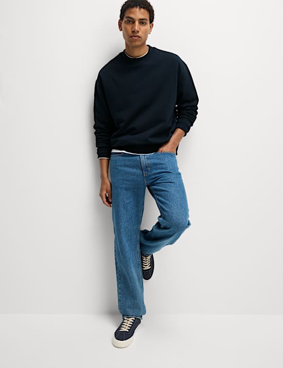 Oversized Cotton Rich Crew Neck Sweatshirt