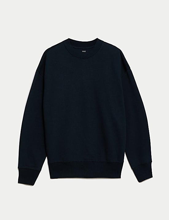 Oversized Cotton Rich Crew Neck Sweatshirt