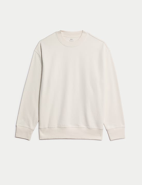Oversized Cotton Rich Crew Neck Sweatshirt