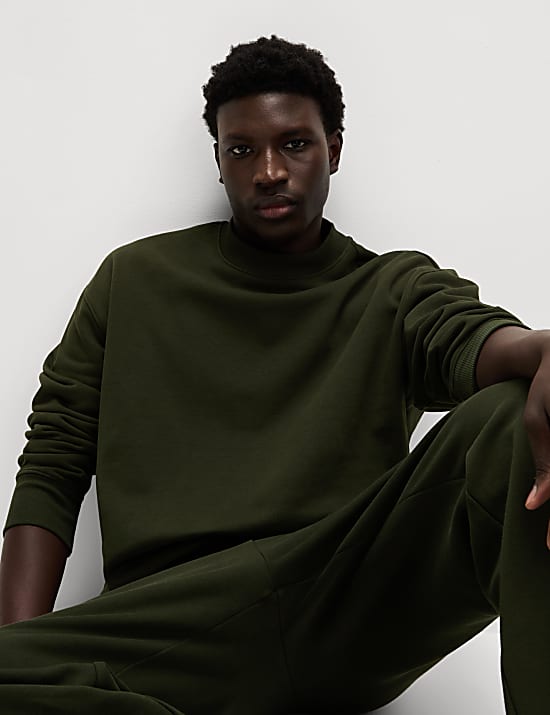 Oversized Cotton Rich Crew Neck Sweatshirt