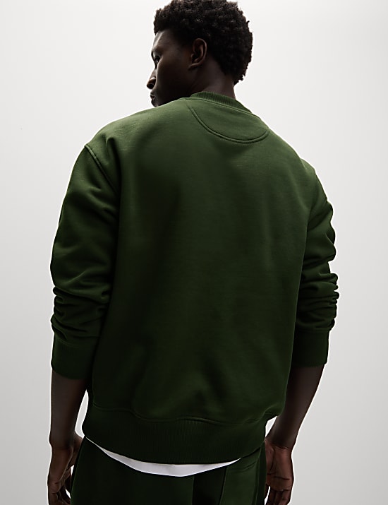 Oversized Cotton Rich Crew Neck Sweatshirt