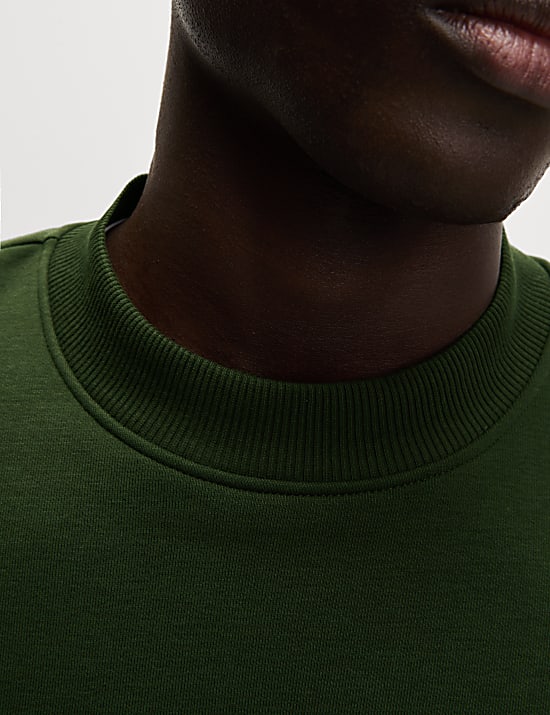 Oversized Cotton Rich Crew Neck Sweatshirt