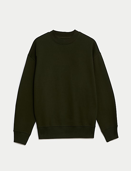 Oversized Cotton Rich Crew Neck Sweatshirt