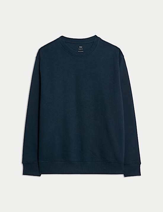 Cotton Rich Relaxed Fit Crew Neck Sweatshirt