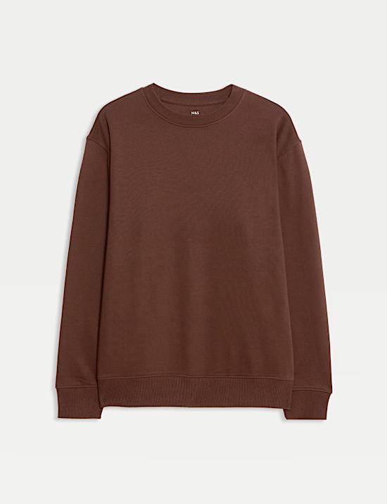 Cotton Rich Relaxed Fit Crew Neck Sweatshirt