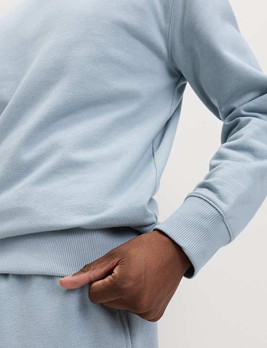 Cotton Rich Relaxed Fit Crew Neck Sweatshirt