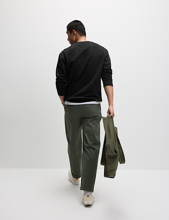 Cotton Rich Relaxed Fit Crew Neck Sweatshirt