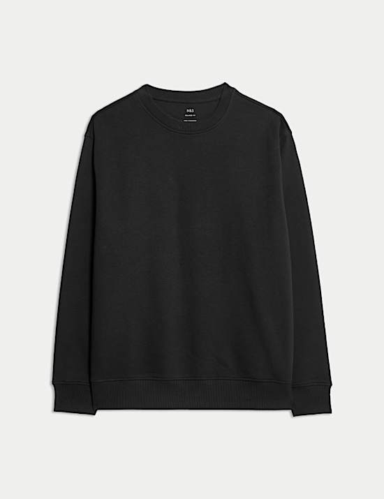 Cotton Rich Relaxed Fit Crew Neck Sweatshirt