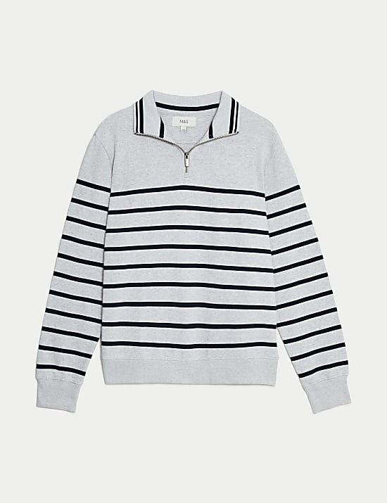 Pure Cotton Striped Sweatshirt