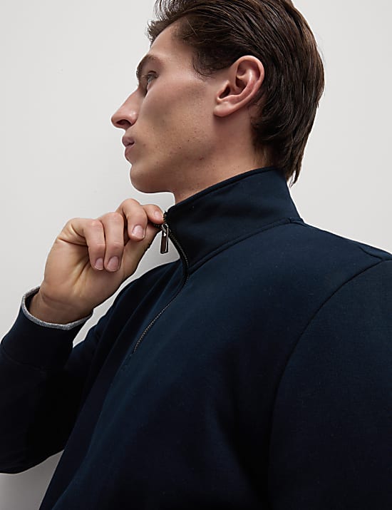 Pure Cotton Half Zip Sweatshirt