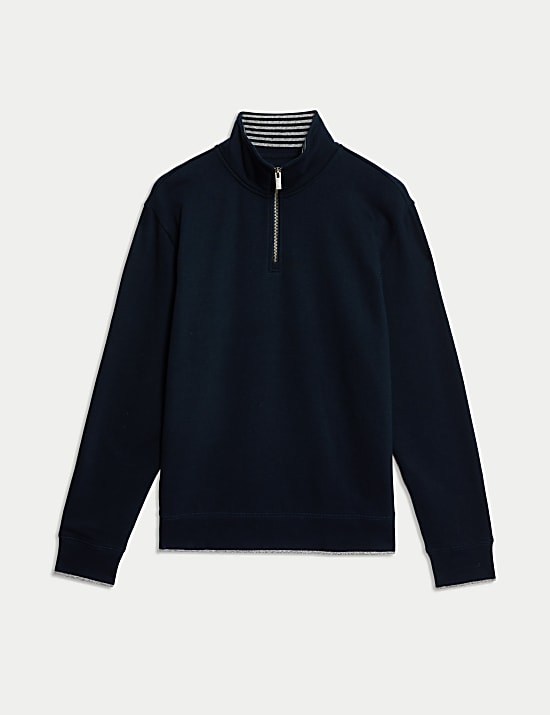 Pure Cotton Half Zip Sweatshirt