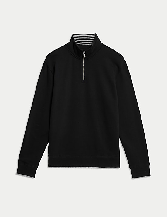 Pure Cotton Half Zip Sweatshirt