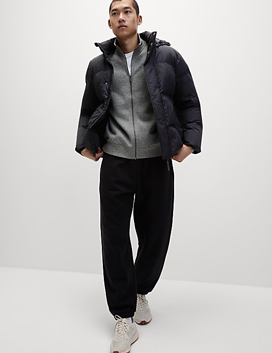 Pure Cotton Zip Up Funnel Neck Sweatshirt