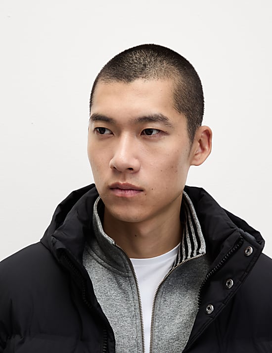 Pure Cotton Zip Up Funnel Neck Sweatshirt