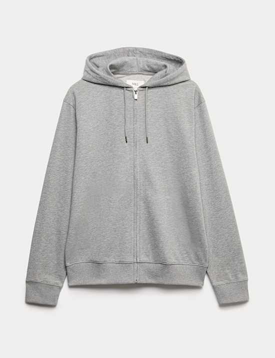 Cotton Rich Zip Through Hoodie