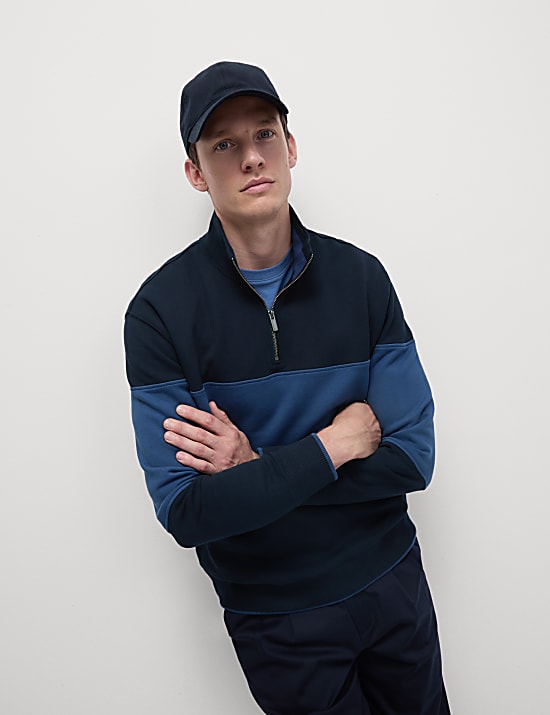 Pure Cotton Half Zip Sweatshirt