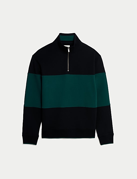 Pure Cotton Half Zip Sweatshirt