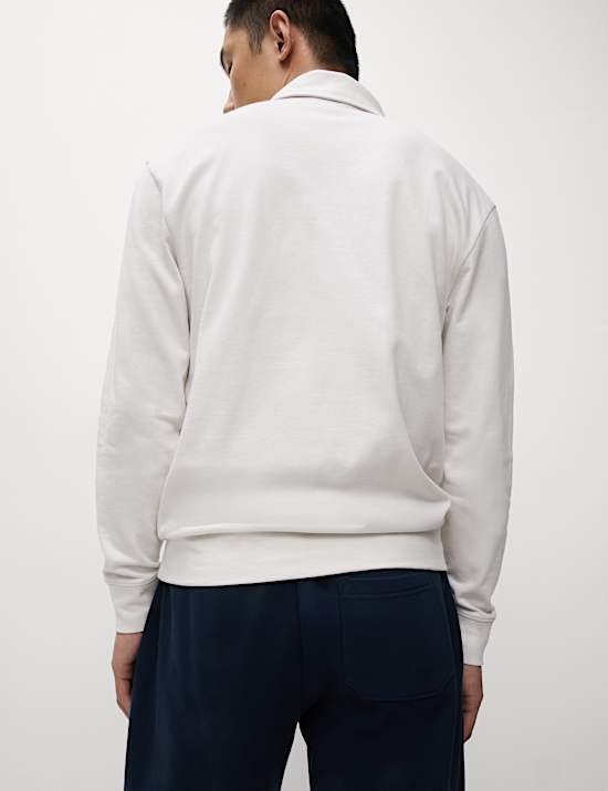 Polohemd mit hohem Baumwollanteil und halbem Reißverschluss