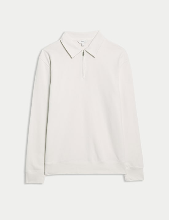 Polohemd mit hohem Baumwollanteil und halbem Reißverschluss