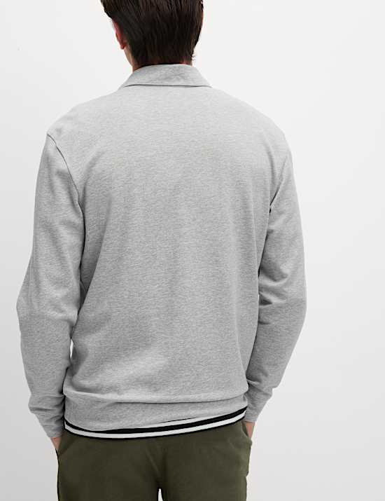 Cotton Rich Half Zip Polo Shirt