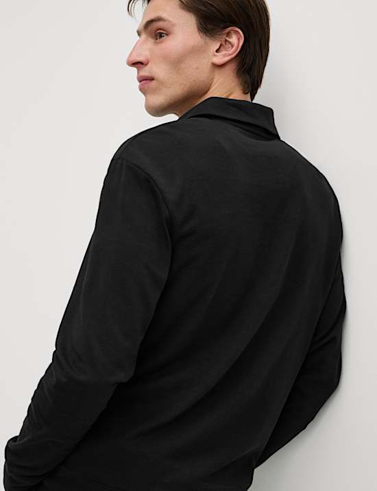 Cotton Rich Half Zip Polo Shirt