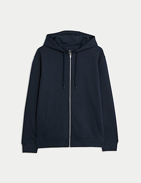 Cotton Rich Zip Through Hoodie