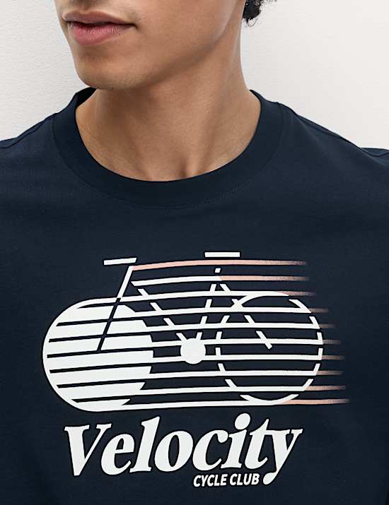 Pure Cotton Bike Print T-shirt