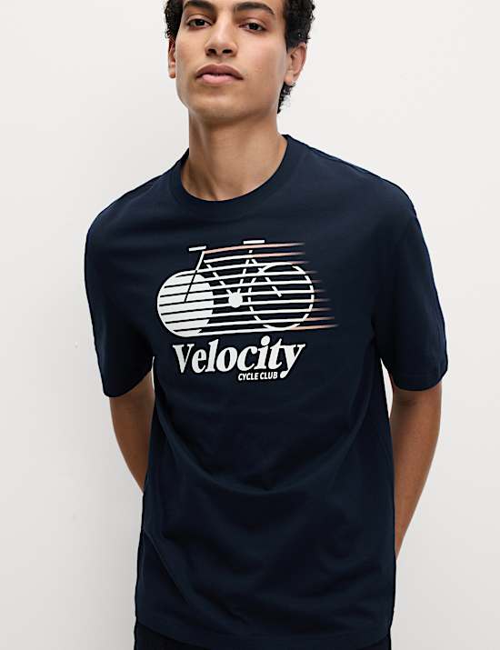 Pure Cotton Bike Print T-shirt