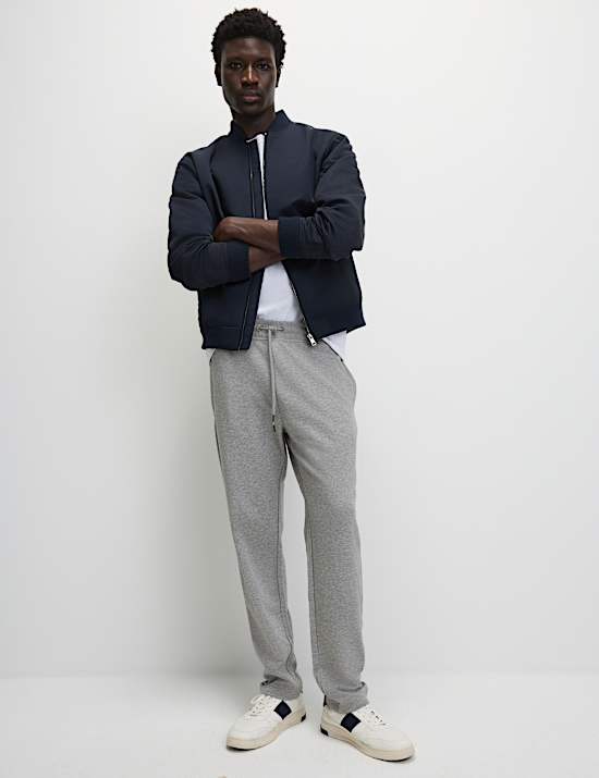 Pantalones deportivos de pata recta de algodón