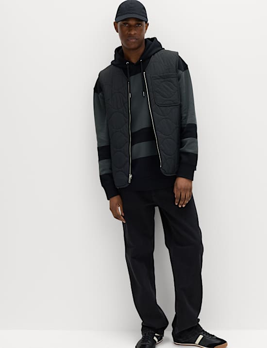 Pure Cotton Colour Block Hoodie