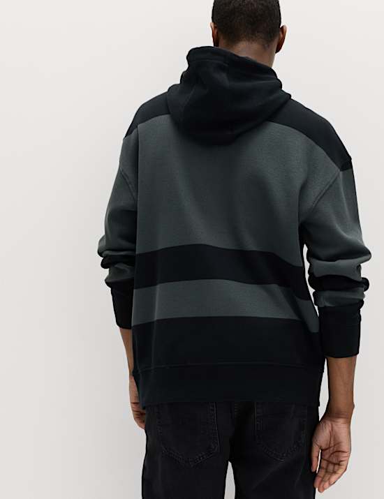 Pure Cotton Colour Block Hoodie