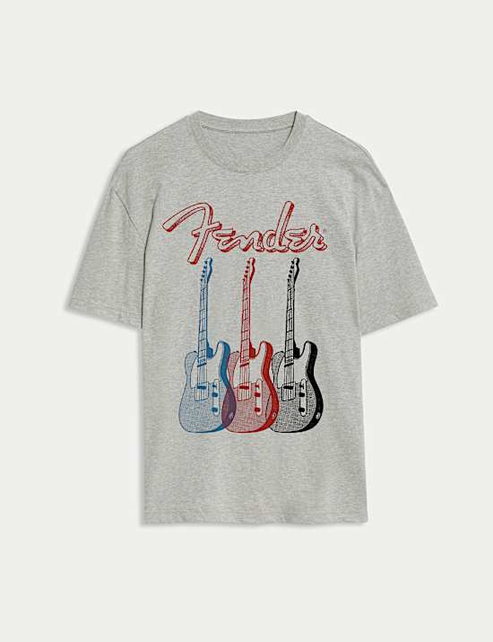 Fender T-Shirt aus reiner Baumwolle