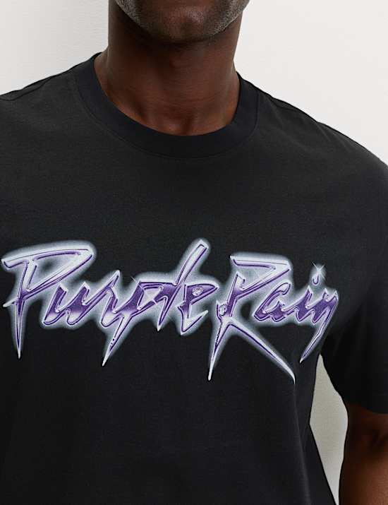 Pure Cotton Purple Rain Graphic T-Shirt