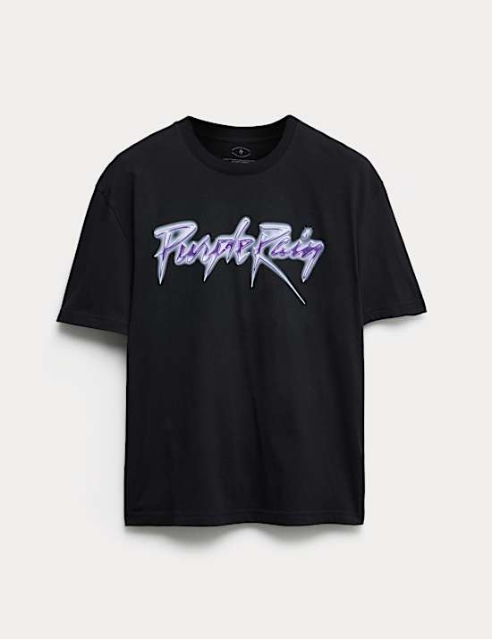 Pure Cotton Purple Rain Graphic T-Shirt