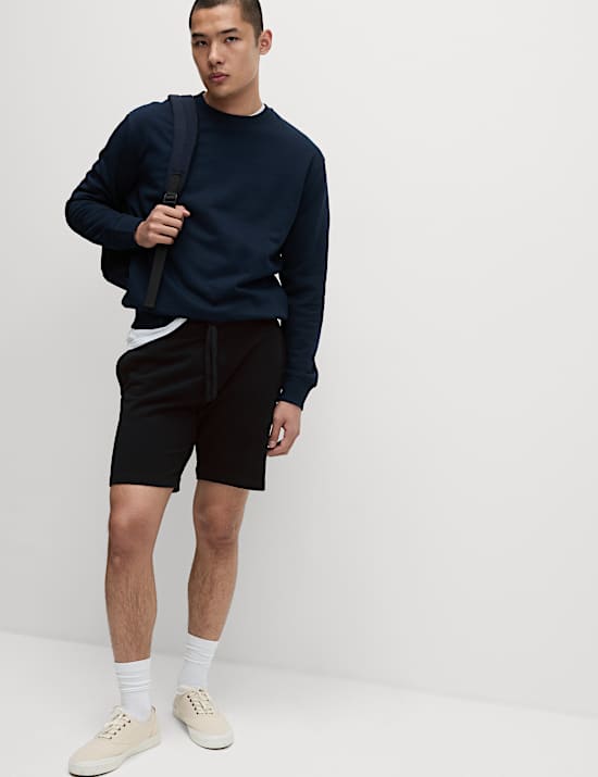 Pure Cotton Drawstring Jersey Shorts