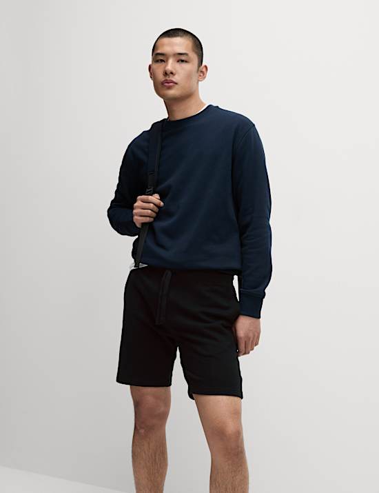 Pure Cotton Drawstring Jersey Shorts