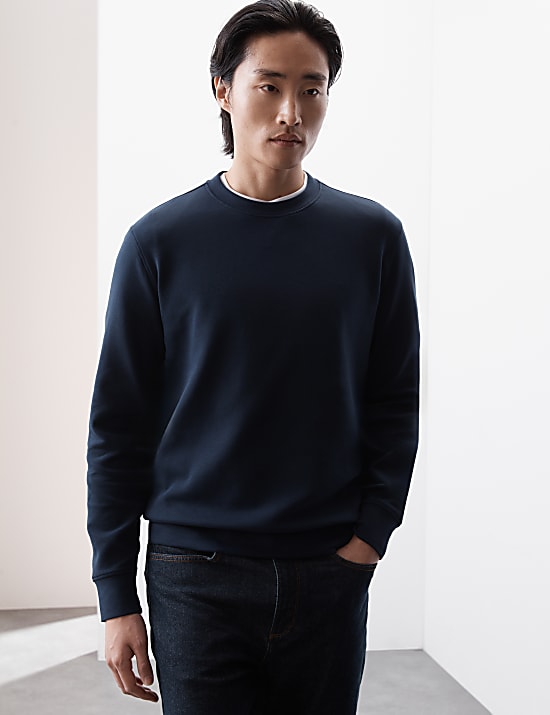 Sweatshirt Kerah Bundar Bahan Katun