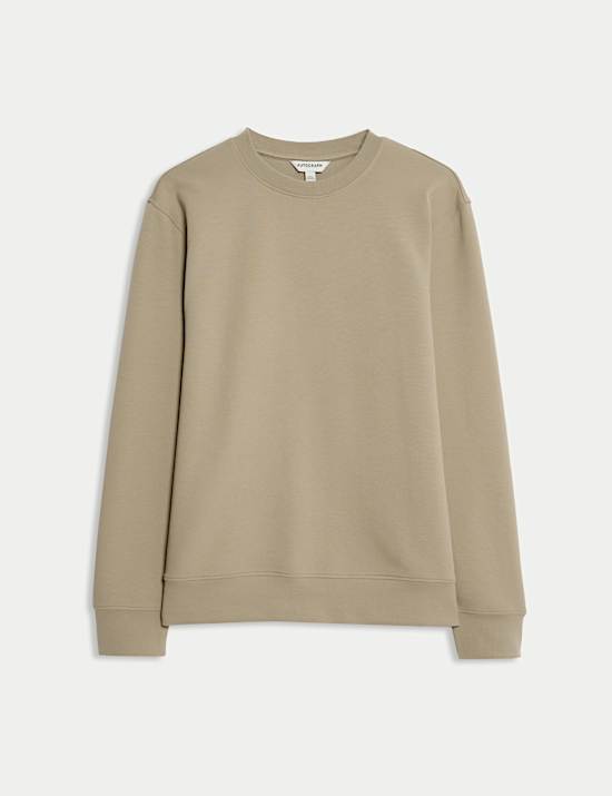 Sweatshirt mit rundem Ausschnitt und hohem Baumwollanteil