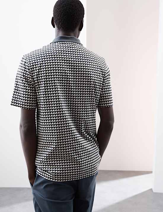Pure Supima&reg; Cotton Geometric Polo Shirt