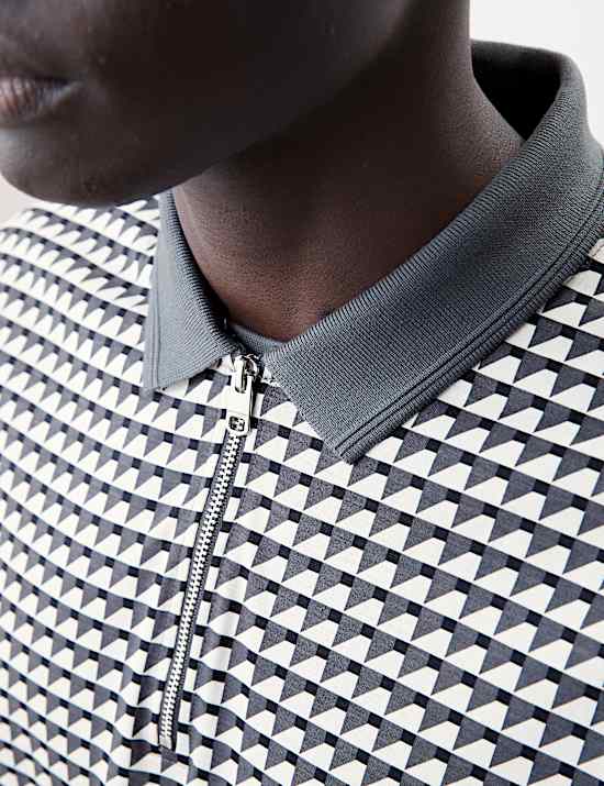 Pure Supima&reg; Cotton Geometric Polo Shirt