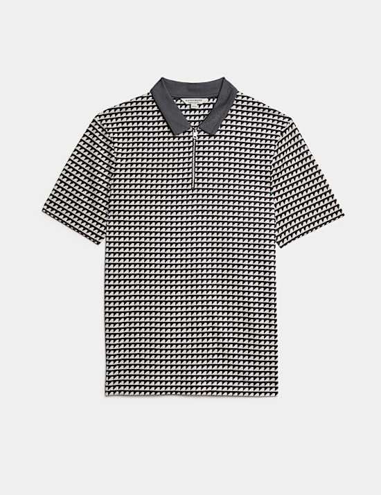 Pure Supima&reg; Cotton Geometric Polo Shirt