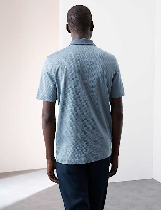Poloshirt van zuiver Supima&reg;-katoen met jacquardmotief