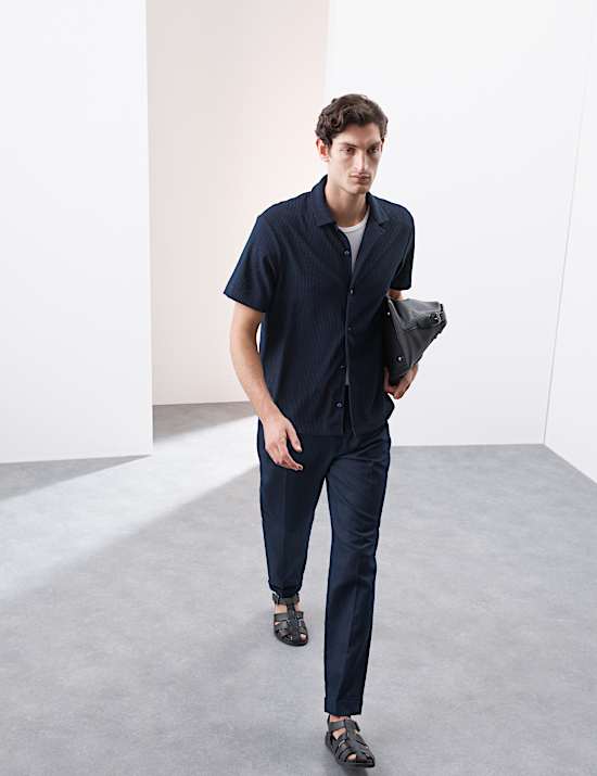 Chemise en ottoman à col cubain et revers